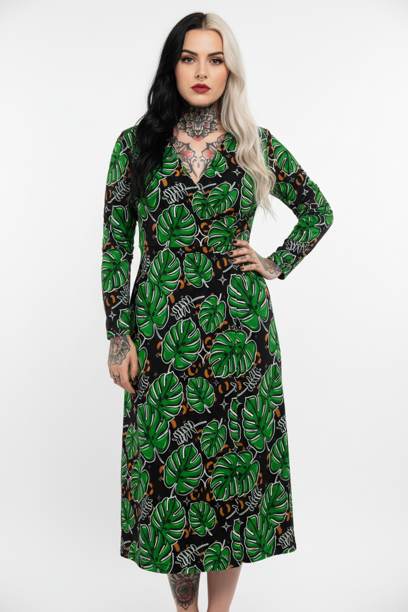 Monstera Plants | Wrap Dress | Made to Order