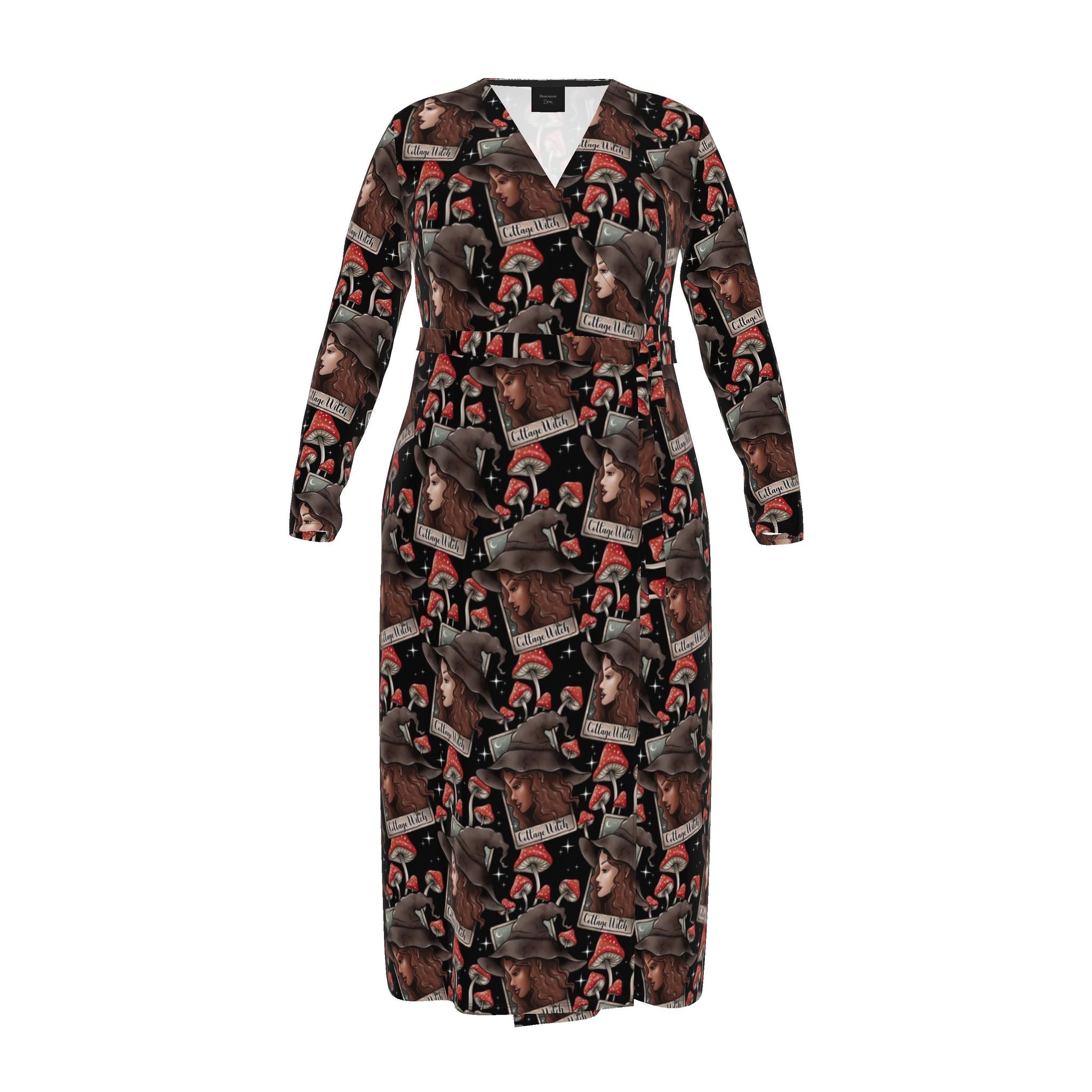 Cottage Witch and Toadstools | Wrap Dress | Made to Order | UK 4-20