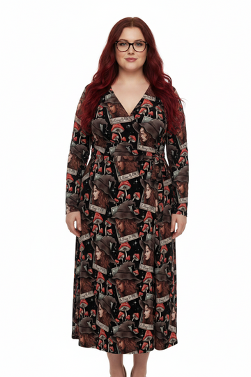 Cottage Witch and Toadstools | Wrap Dress | Made to Order | UK 4-20