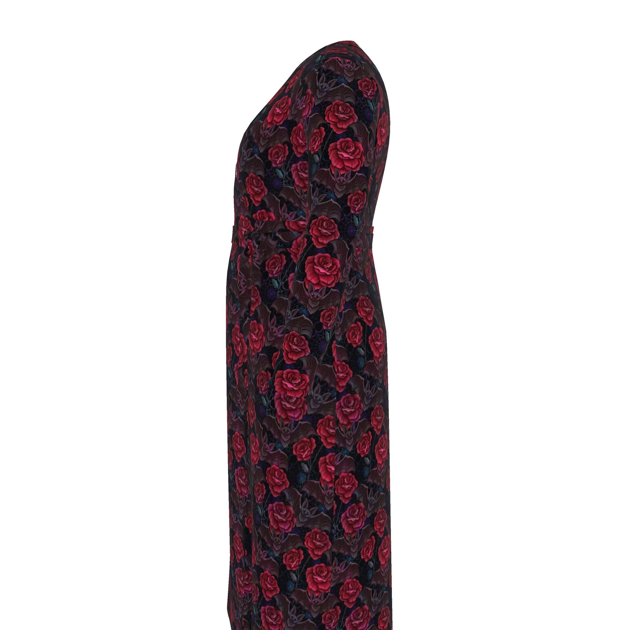 Bats and Roses Wrap Dress | Handmade to Order