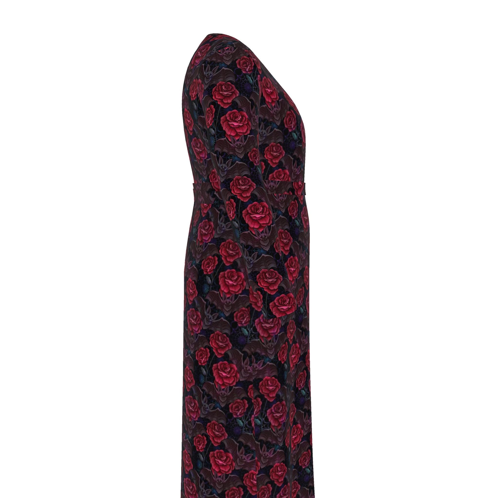 Bats and Roses Wrap Dress | Handmade to Order