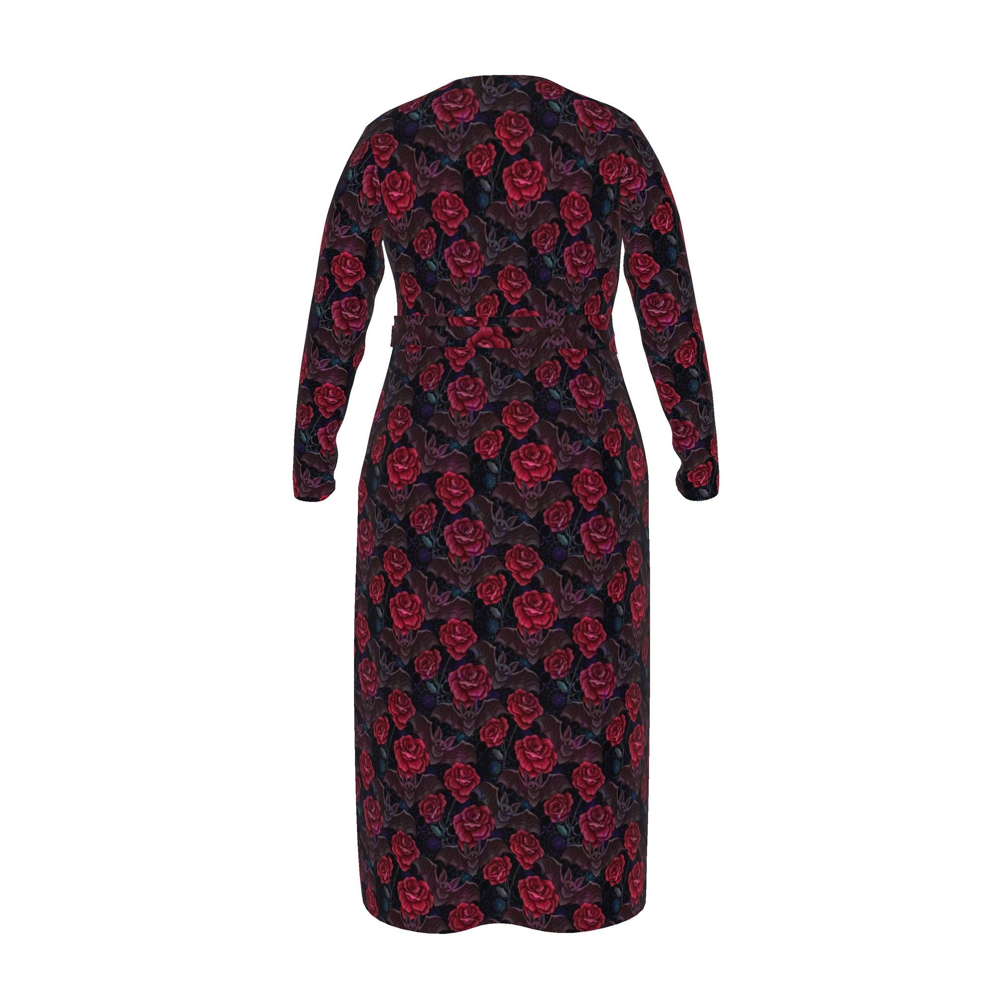 Bats and Roses Wrap Dress | Handmade to Order