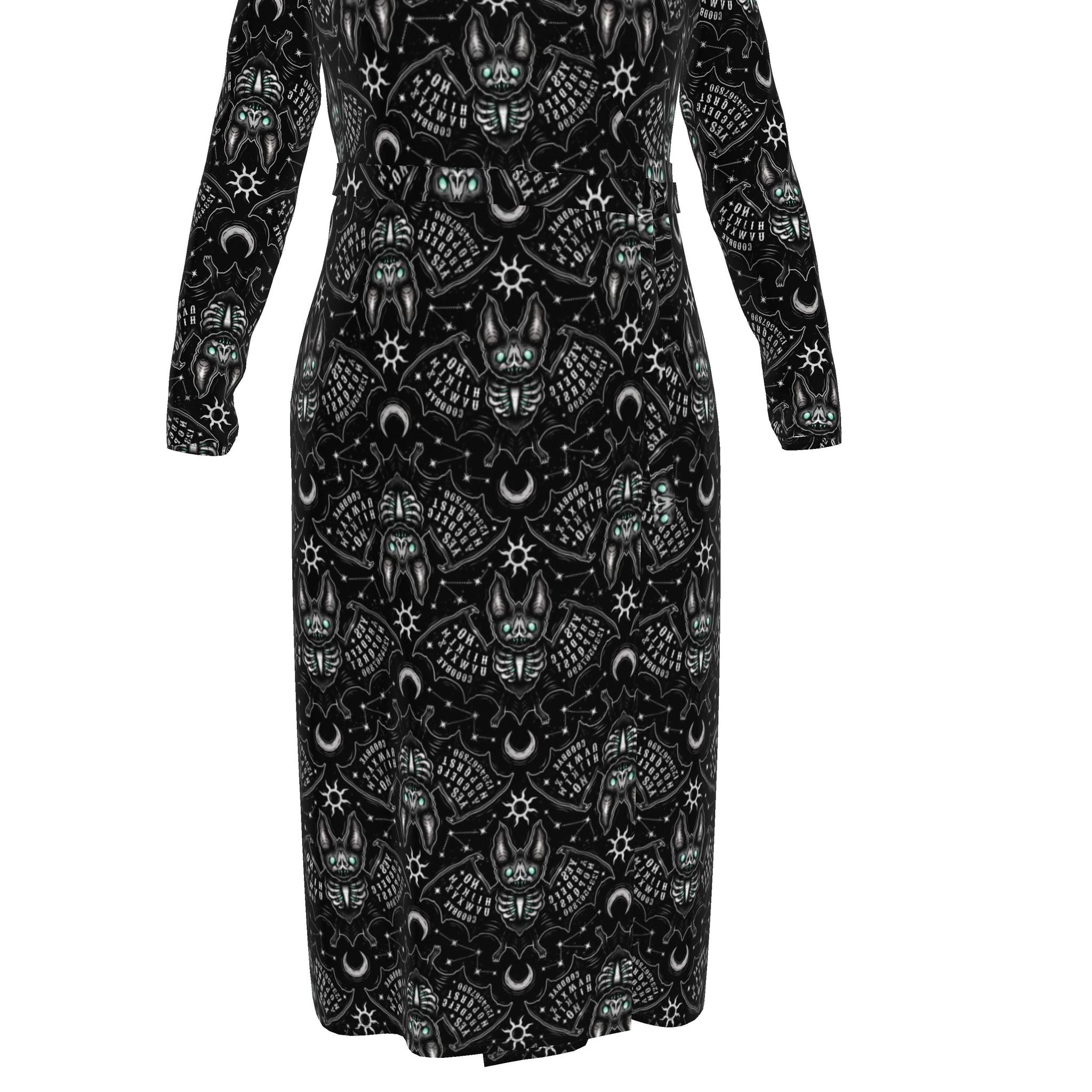 Ouija Bats Gothic Wrap Dress | Made to Order | UK 4-20