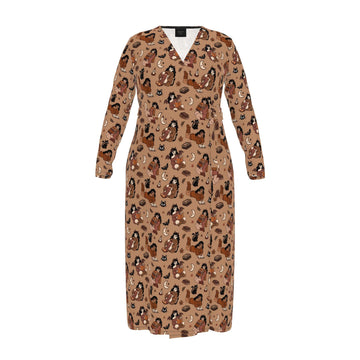 Wrap Dress | Witchy Books, Bats and Cats | Made to Order in the UK