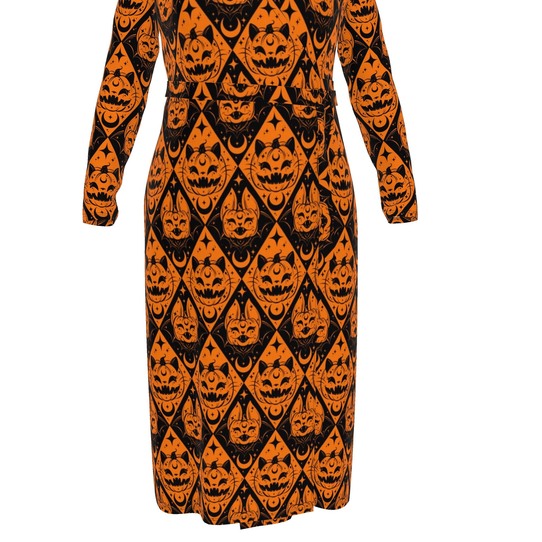Wrap Dress | Halloween Bats and Cats | Made to Order in the UK