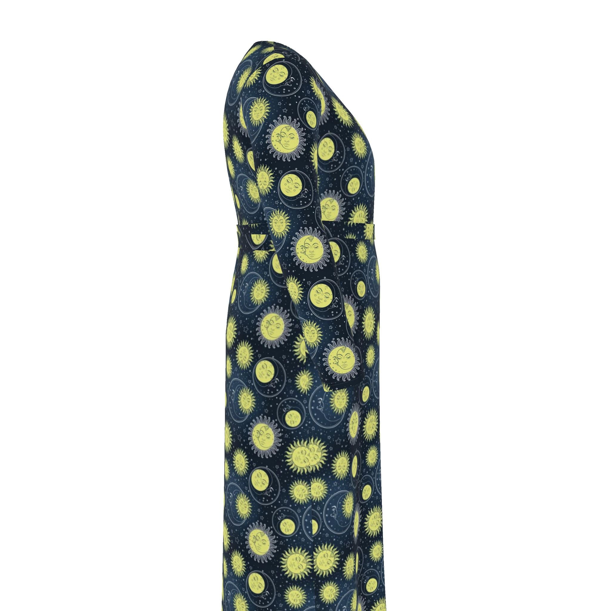 Wrap Dress | 90s Retro Sun and Moons | Made to Order in the UK