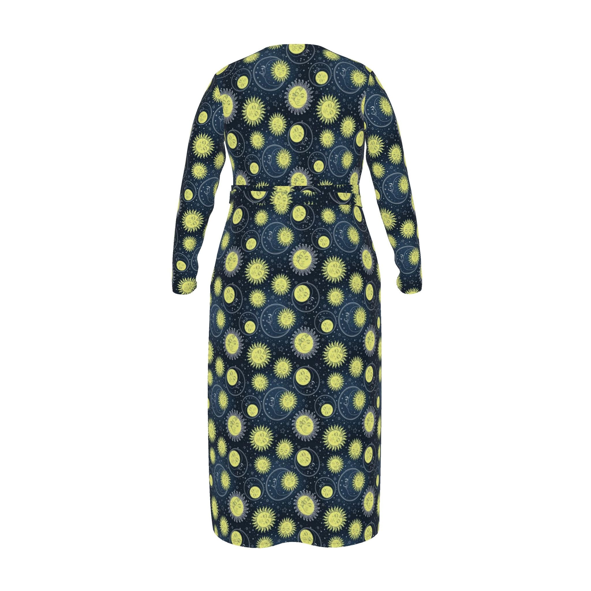 Wrap Dress | 90s Retro Sun and Moons | Made to Order in the UK