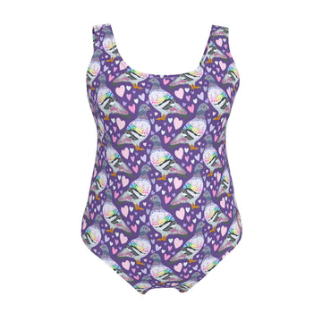 Pigeon Love Print Swimsuit | Inclusive Sizing 2XS–7XL