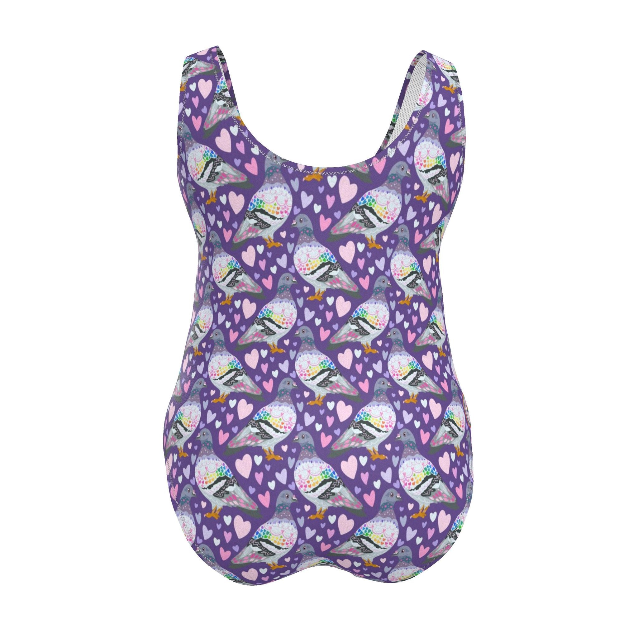 Pigeon Love Print Swimsuit | Inclusive Sizing 2XS–7XL