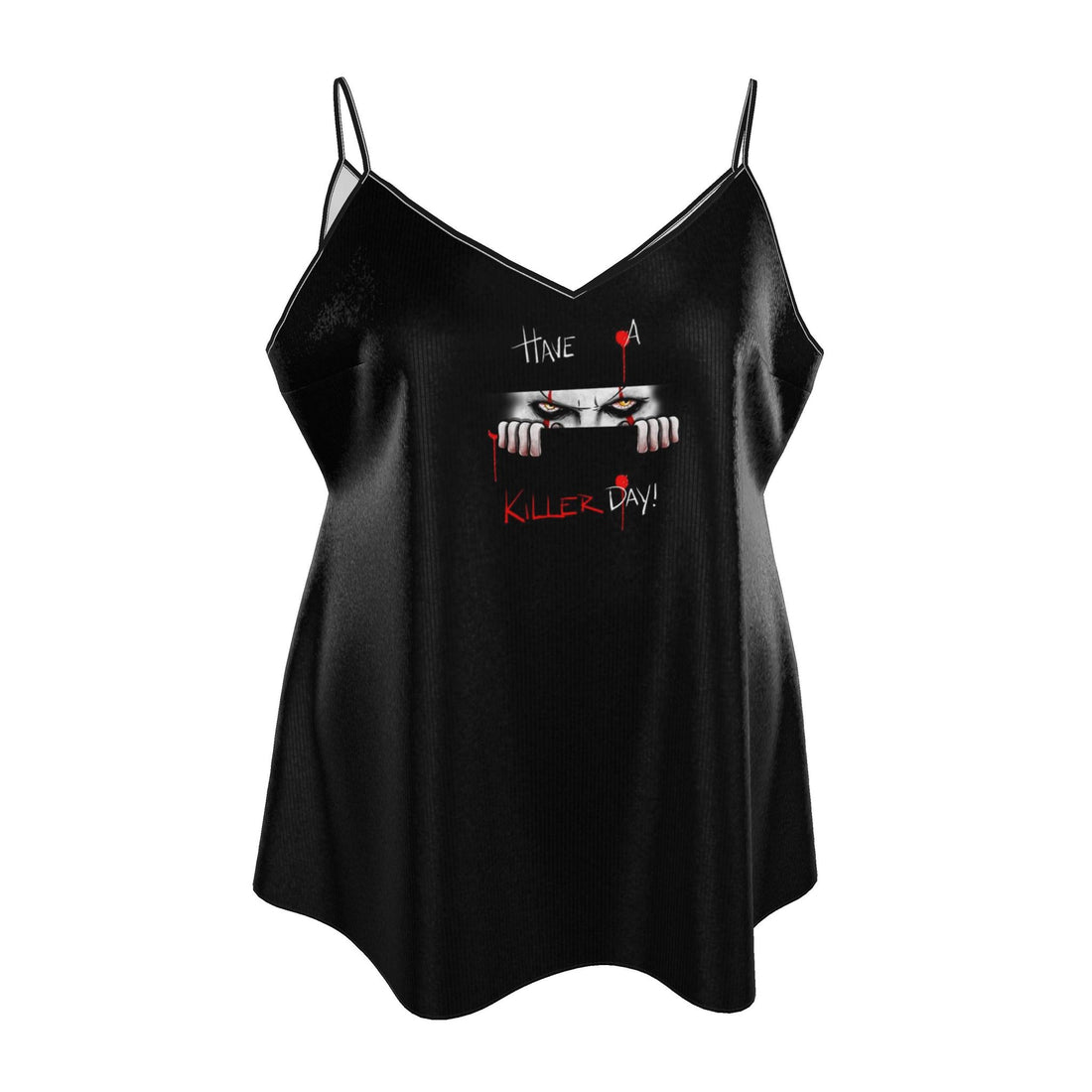 Mini silk slip dress from Contrado's Killer Series 7, featuring Pennywise design in a limited edition, with smooth silk fabric and slim fit.