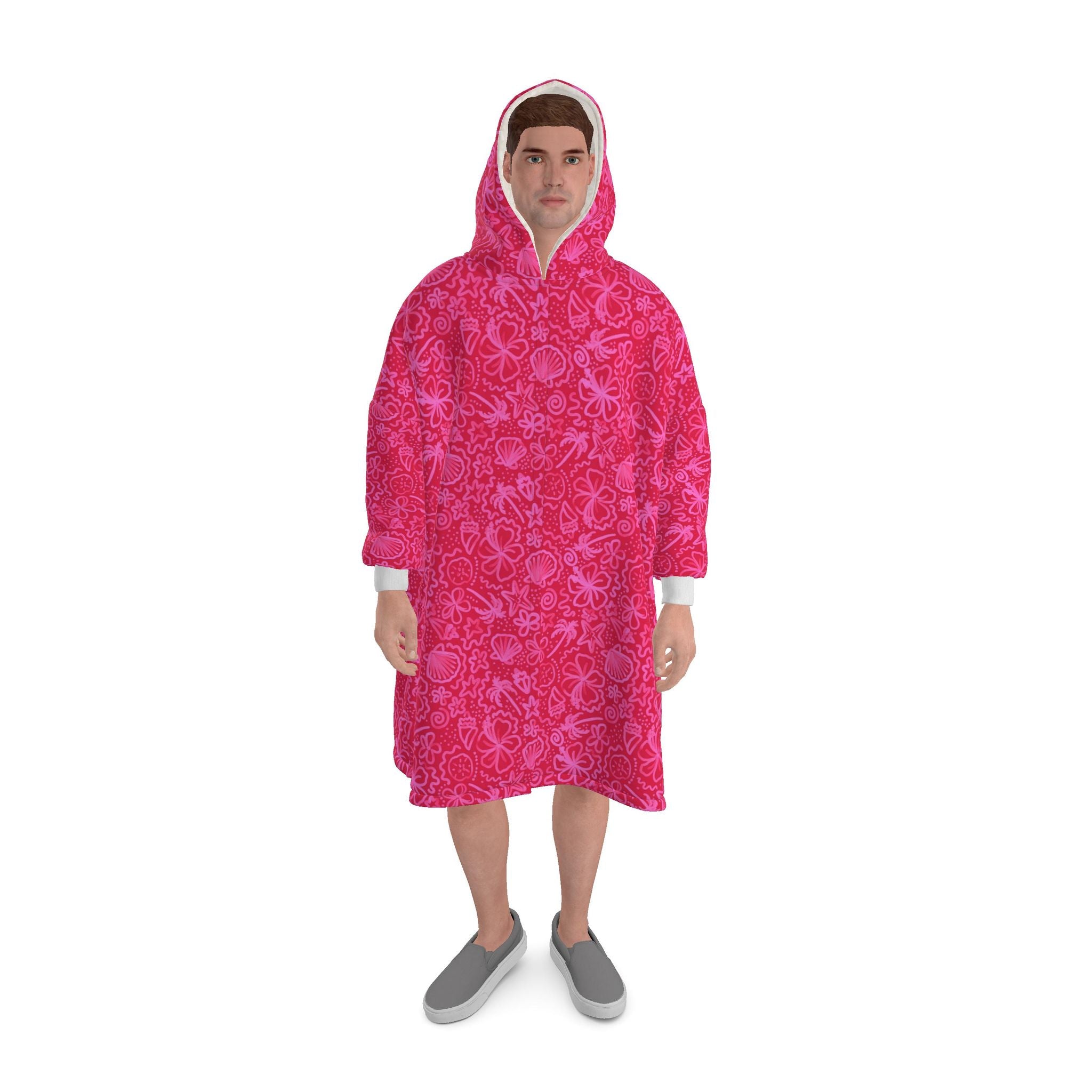 Waterproof Changing Robe | Seaside Delight | Bright Pink | Made to Order