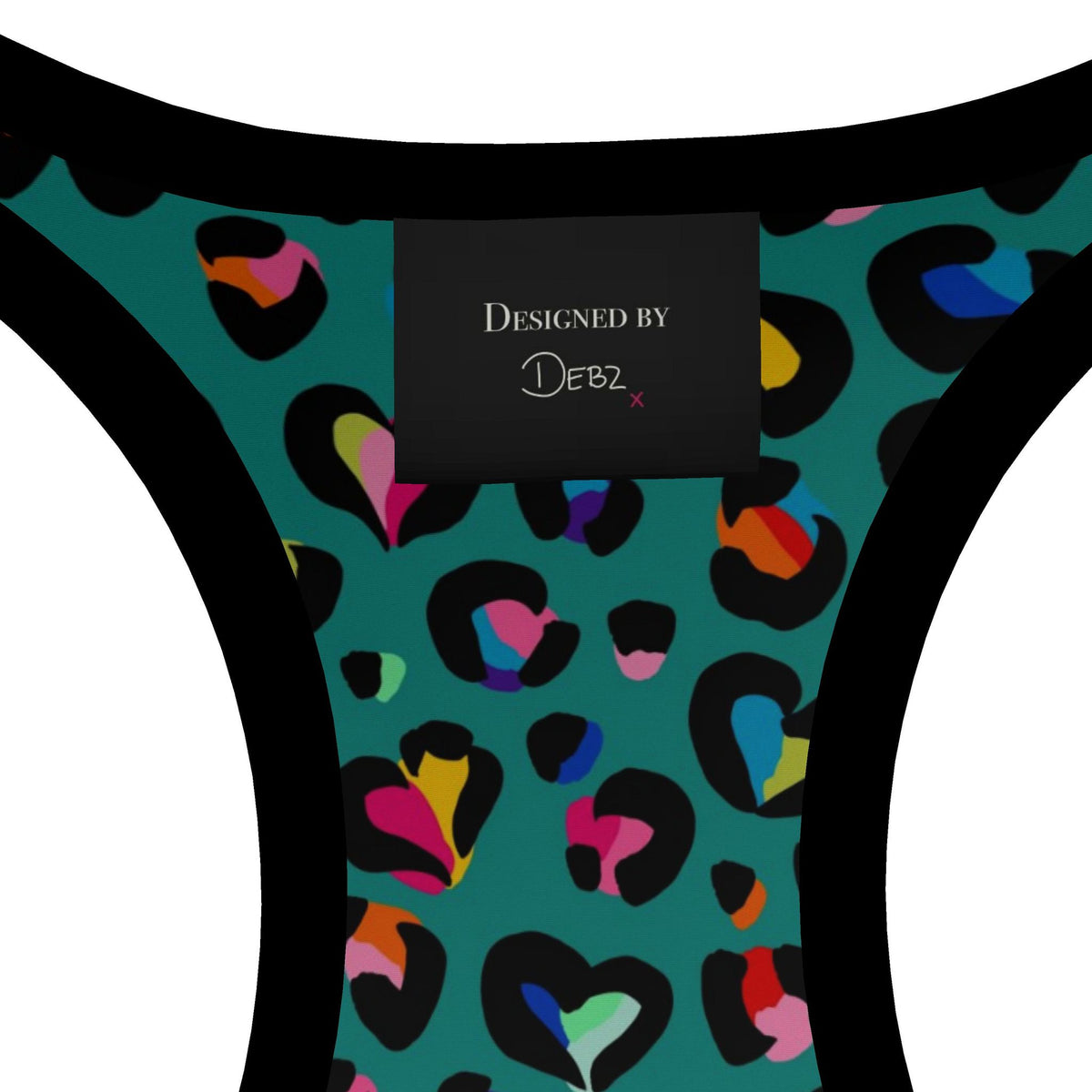 Leopard Print Rainbow Love Hearts| Sports Bra | 2XS-7XL