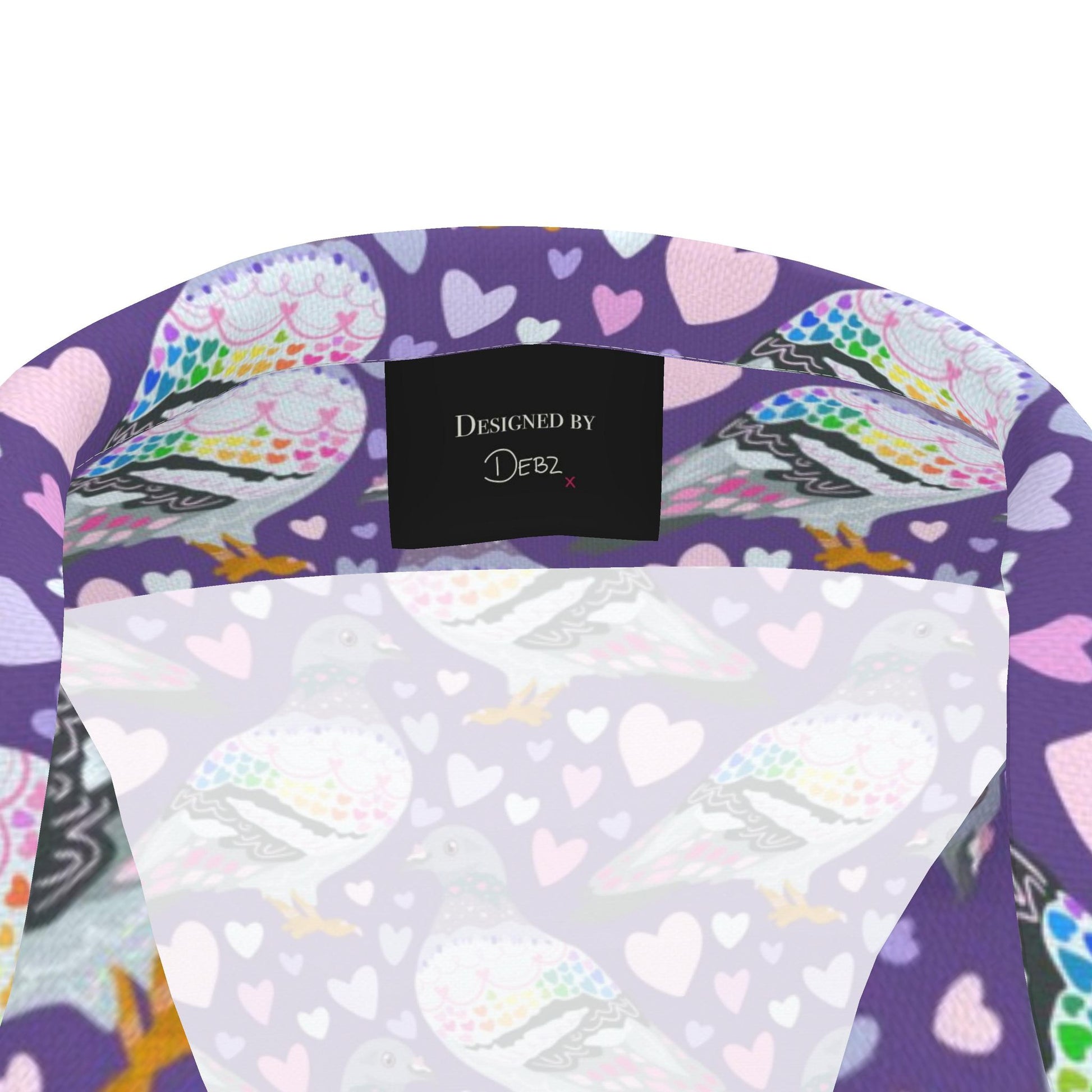 Contrado men's Pigeon Love luxury button-up revere shirt, UK made to order, featuring a stylish design and tailored fit.