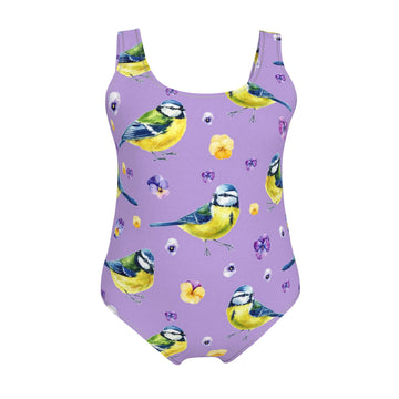 Swimsuit | Bluetits on Lilac
