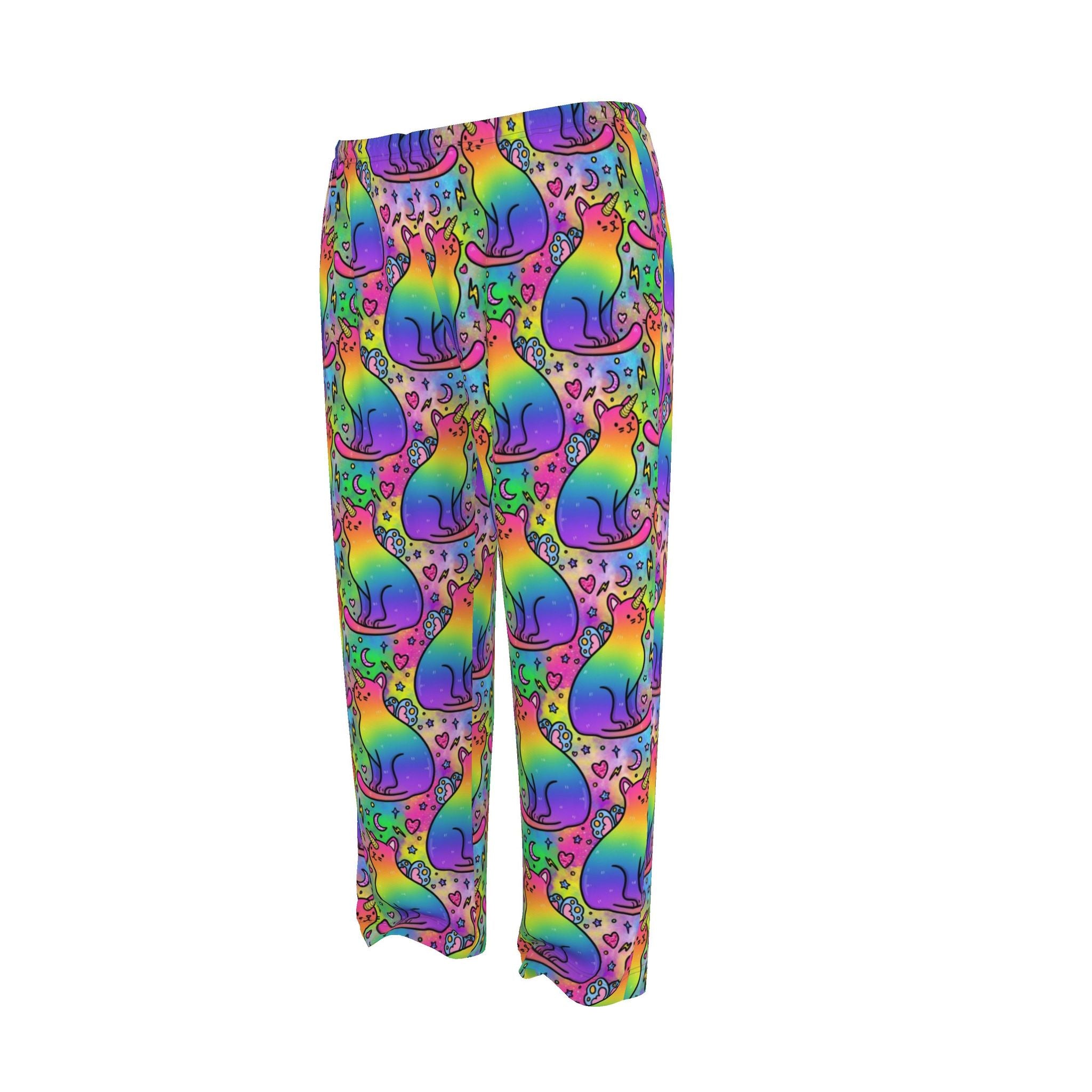 Rainbow Unicorn Cats | Ladies Pyjama Bottoms | Cotton or Recycled Polyester