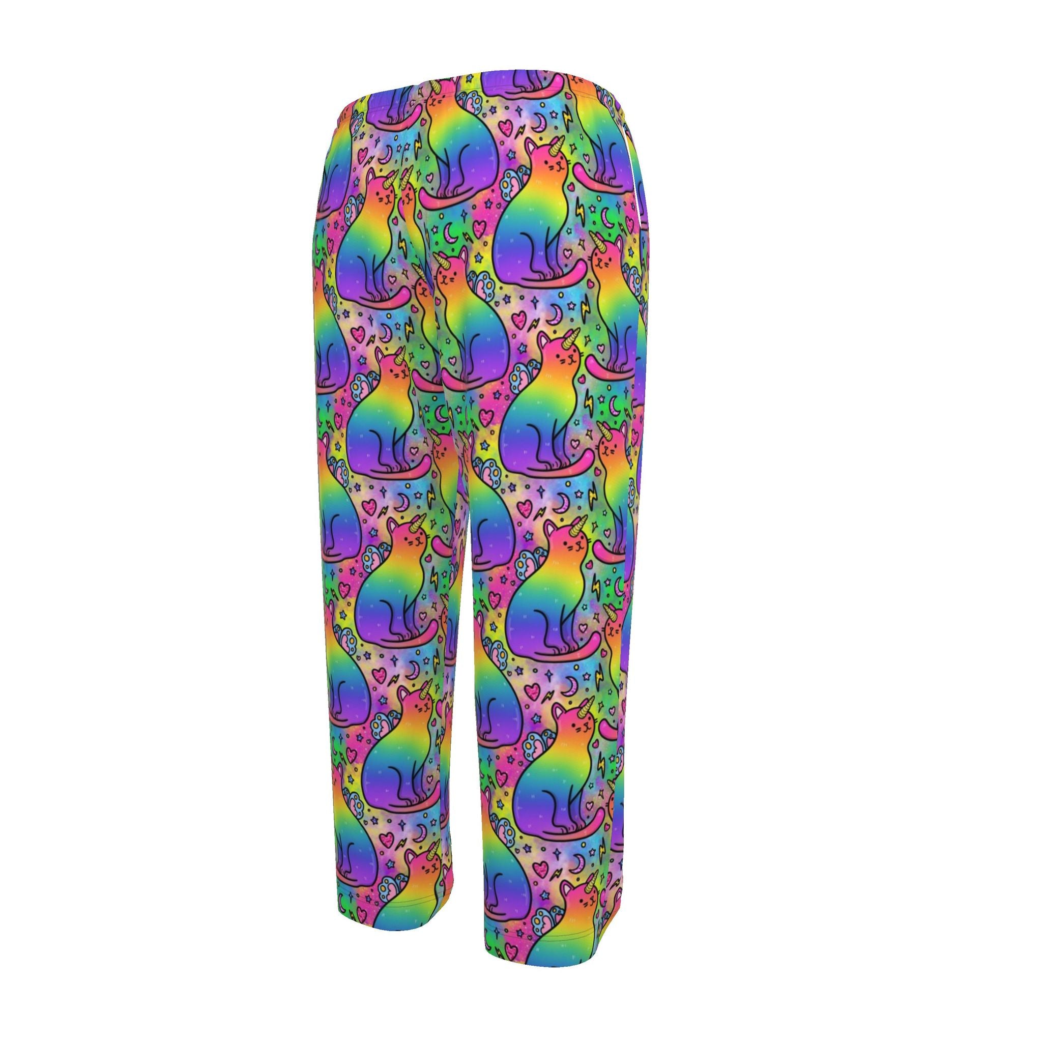 Rainbow Unicorn Cats | Ladies Pyjama Bottoms | Cotton or Recycled Polyester
