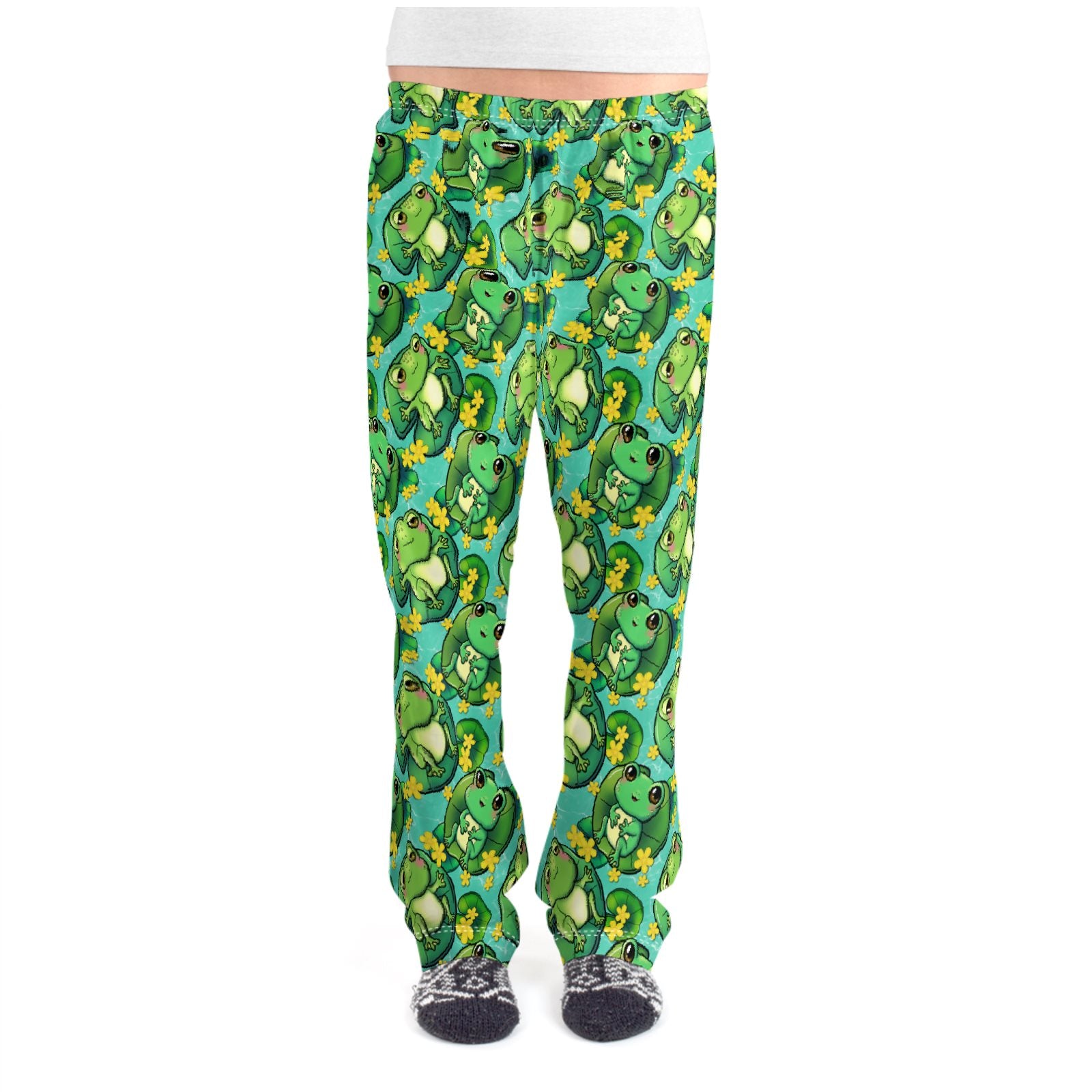 Happy Frogs on Lily Pads Pyjama Set | Sensory-Friendly | UK Made