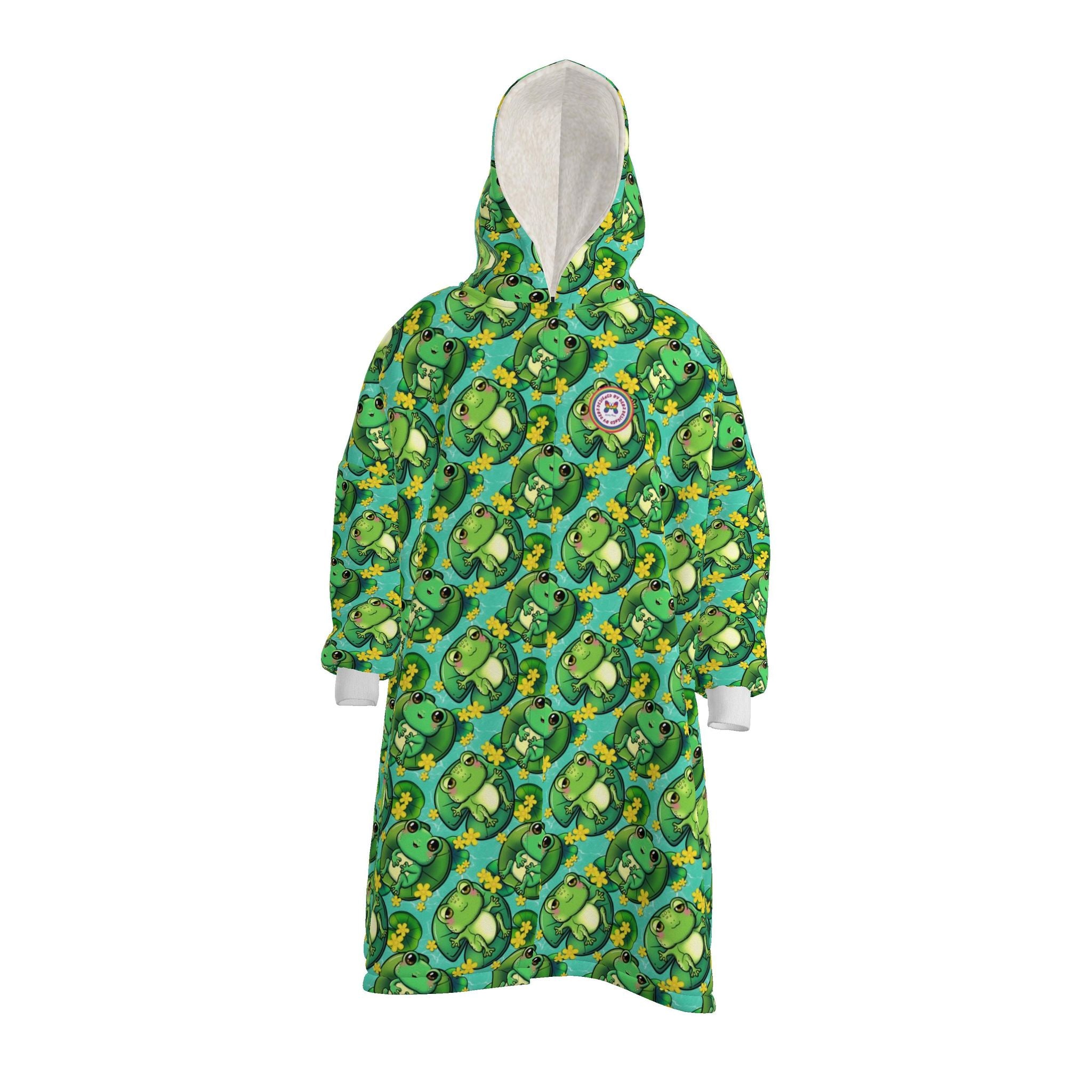 Happy Frogs on Lily Pads | Waterproof Changing Robe | UK Made