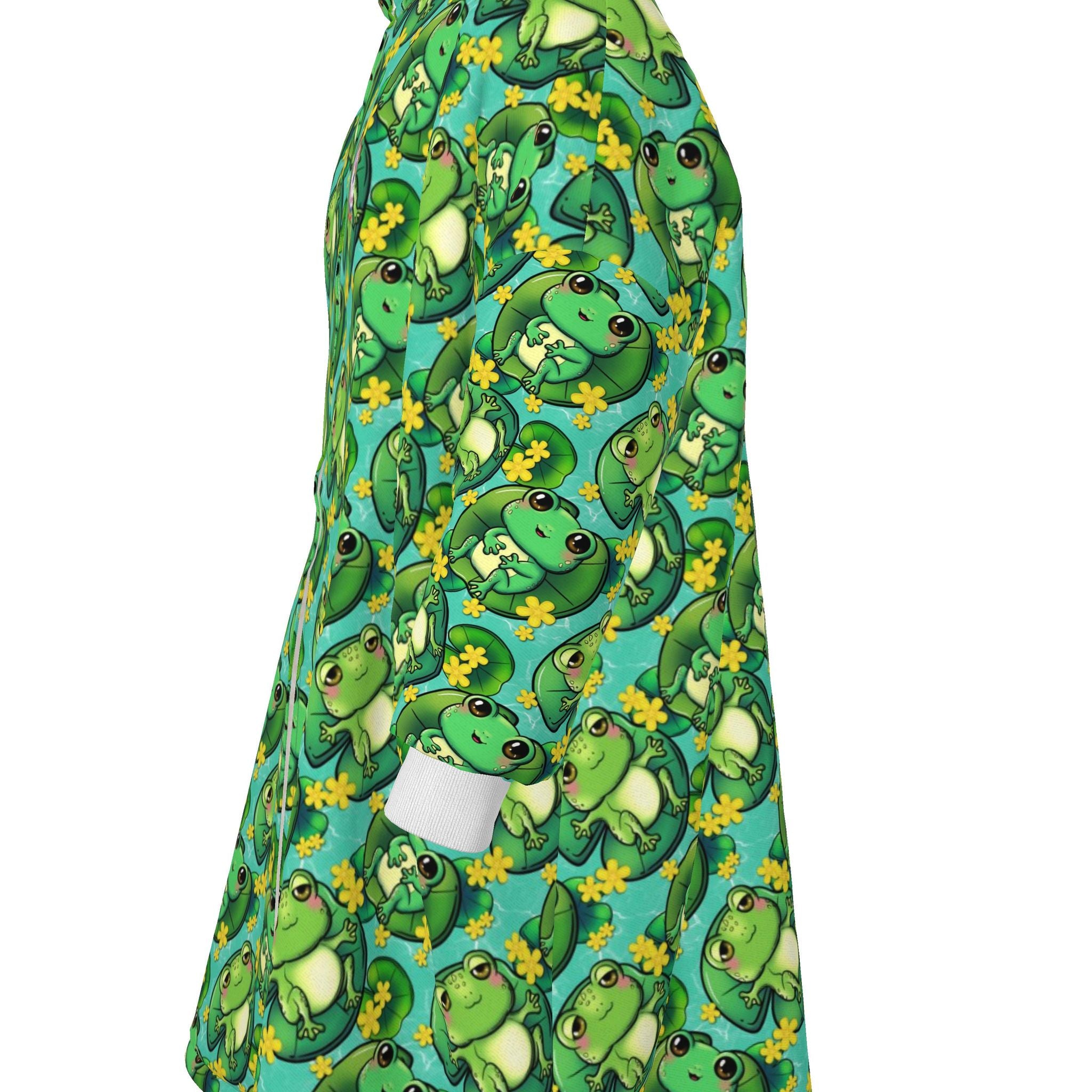 Happy Frogs on Lily Pads | Waterproof Changing Robe | UK Made