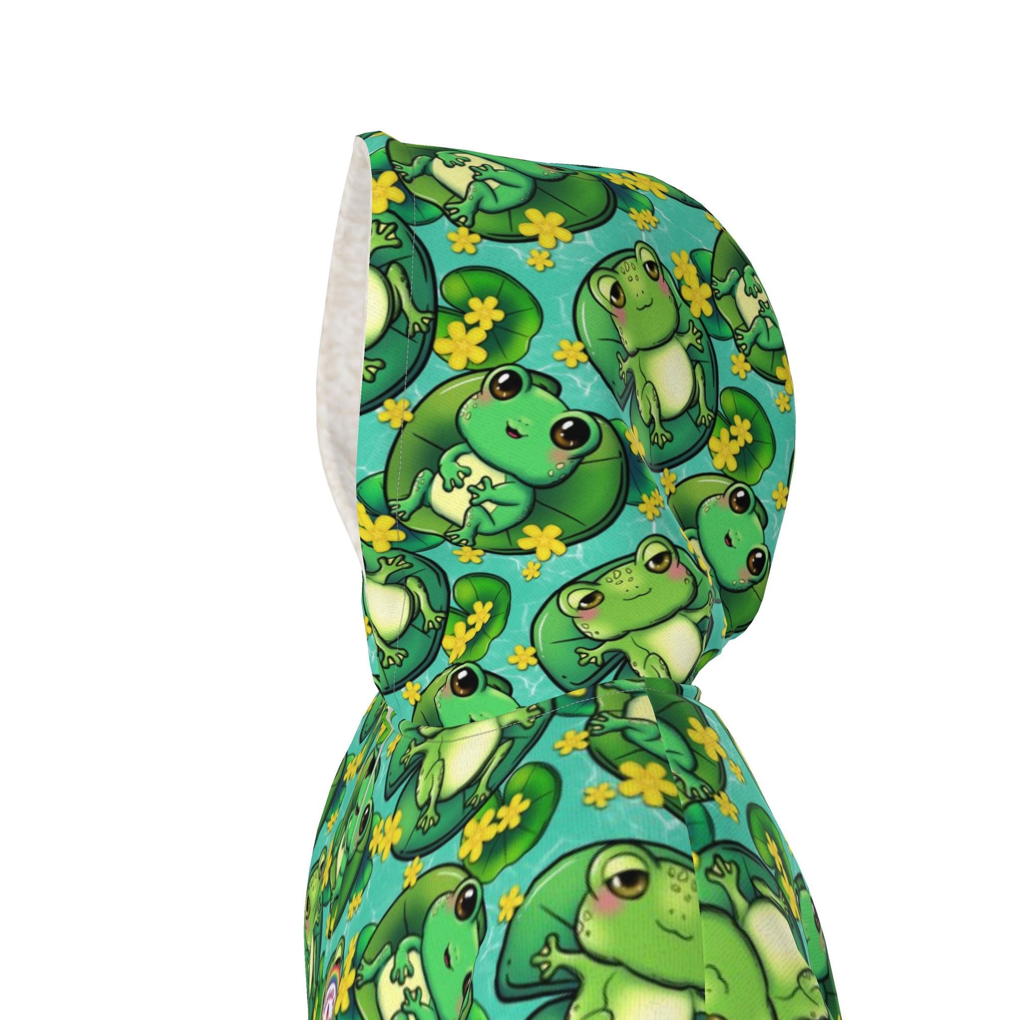 Happy Frogs on Lily Pads | Waterproof Changing Robe | UK Made
