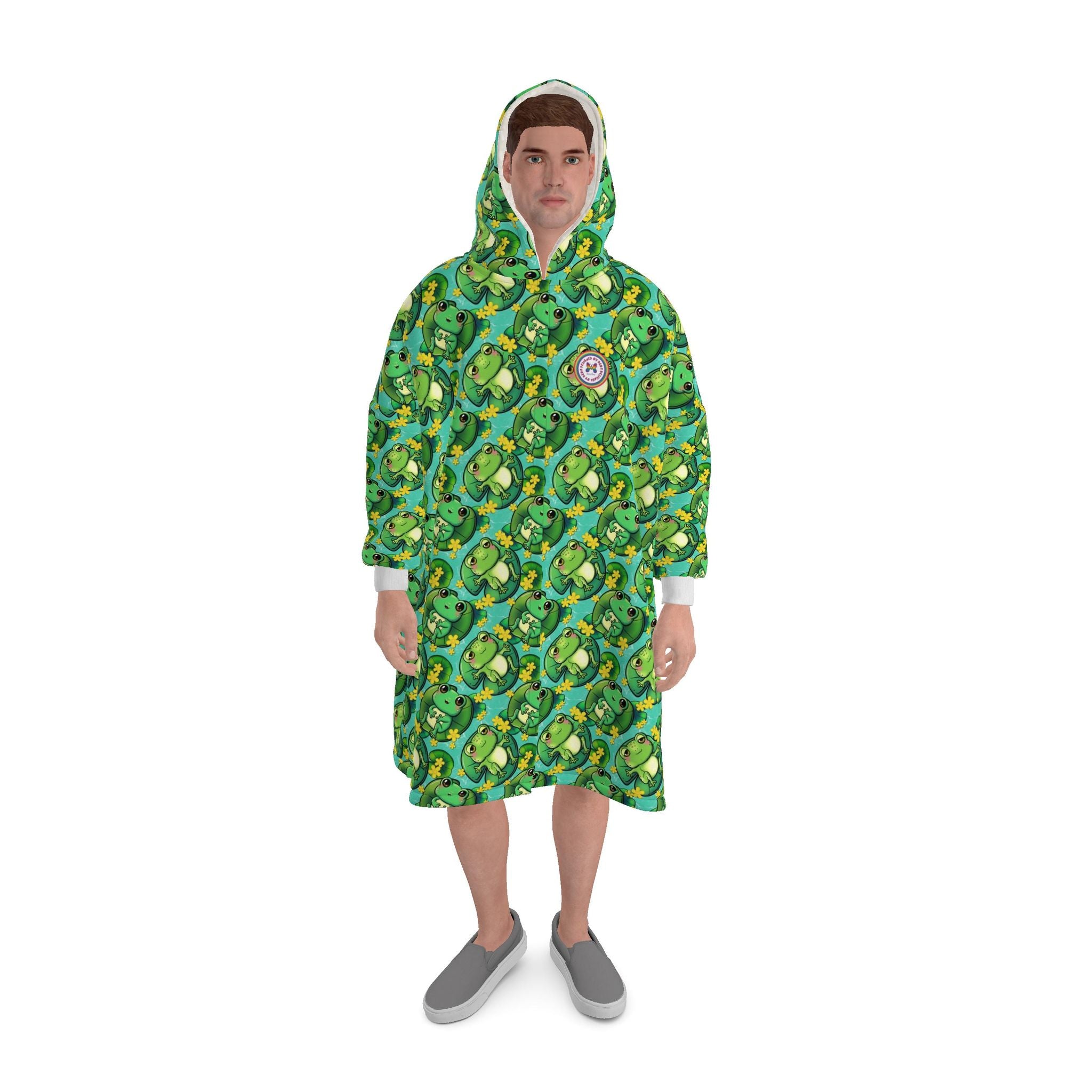 Happy Frogs on Lily Pads | Waterproof Changing Robe | UK Made