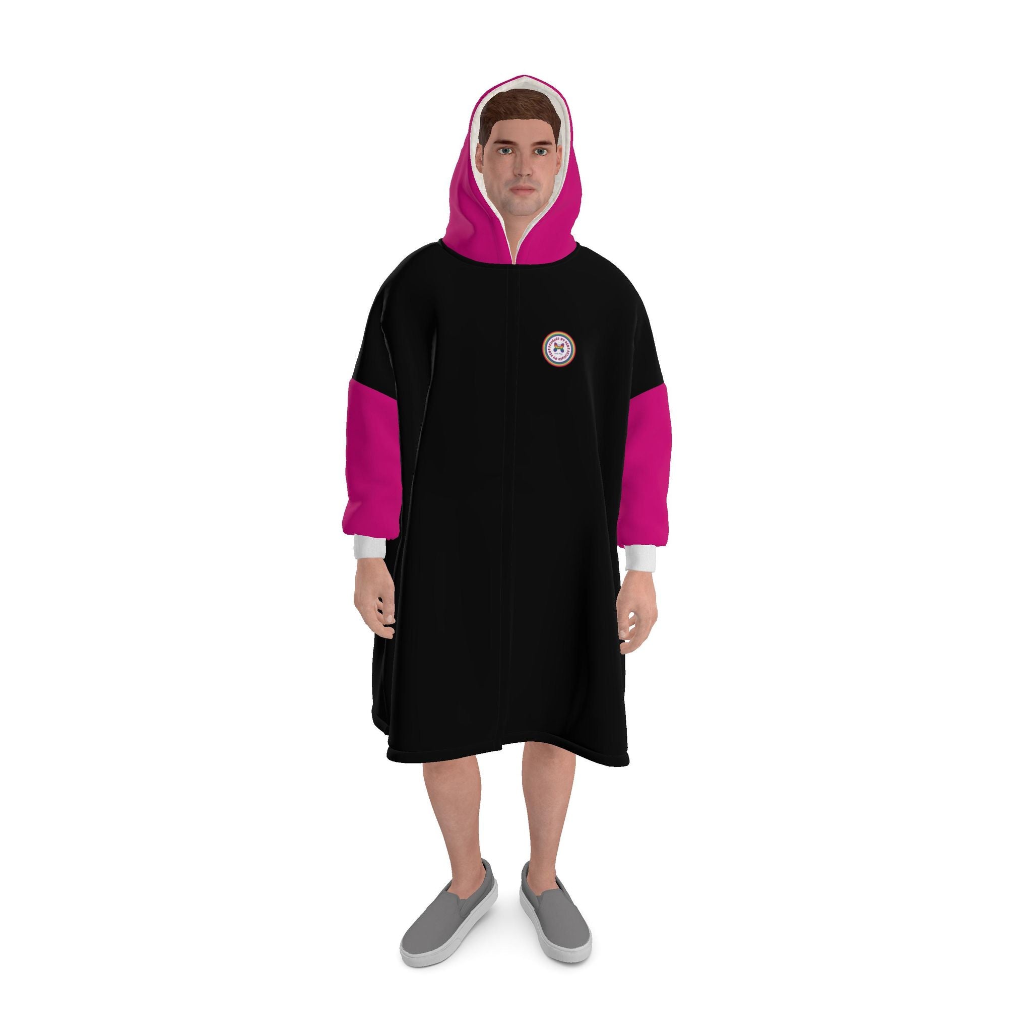 Black and Pink | Waterproof Changing Robe | UK Made