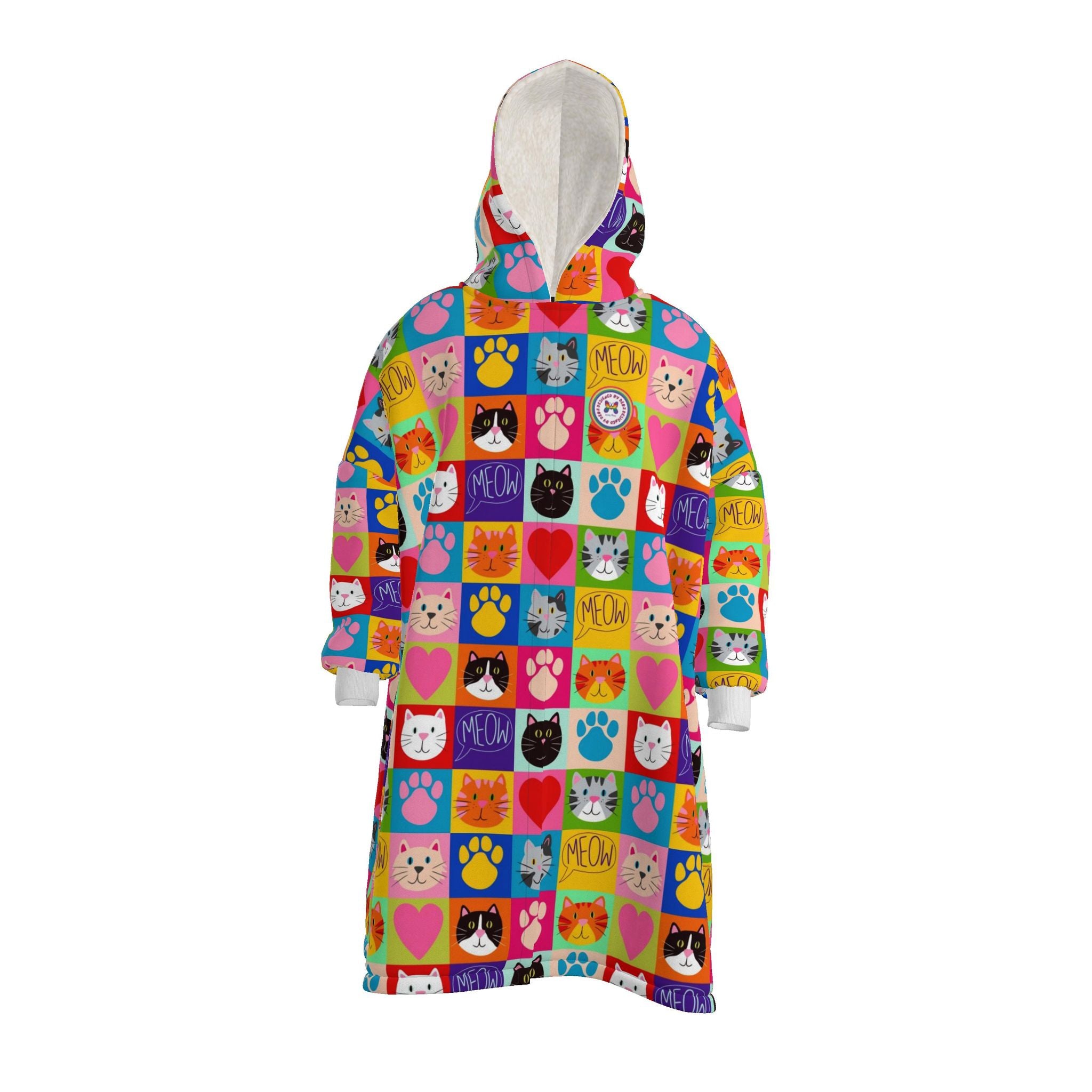 Patchwork Cats Waterproof Changing Drying Robe | Customise your own