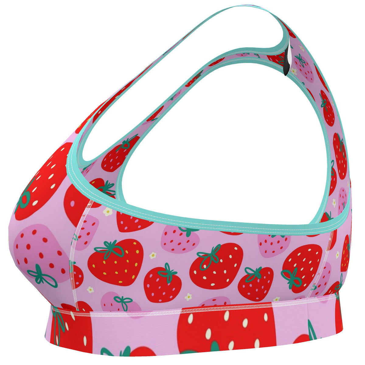 Scrummy Strawberries Sports Bra | 2XS-7XL
