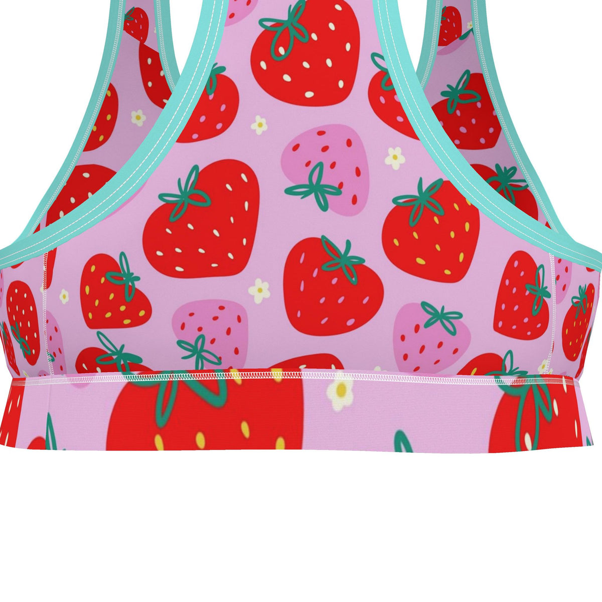 Scrummy Strawberries Sports Bra | 2XS-7XL