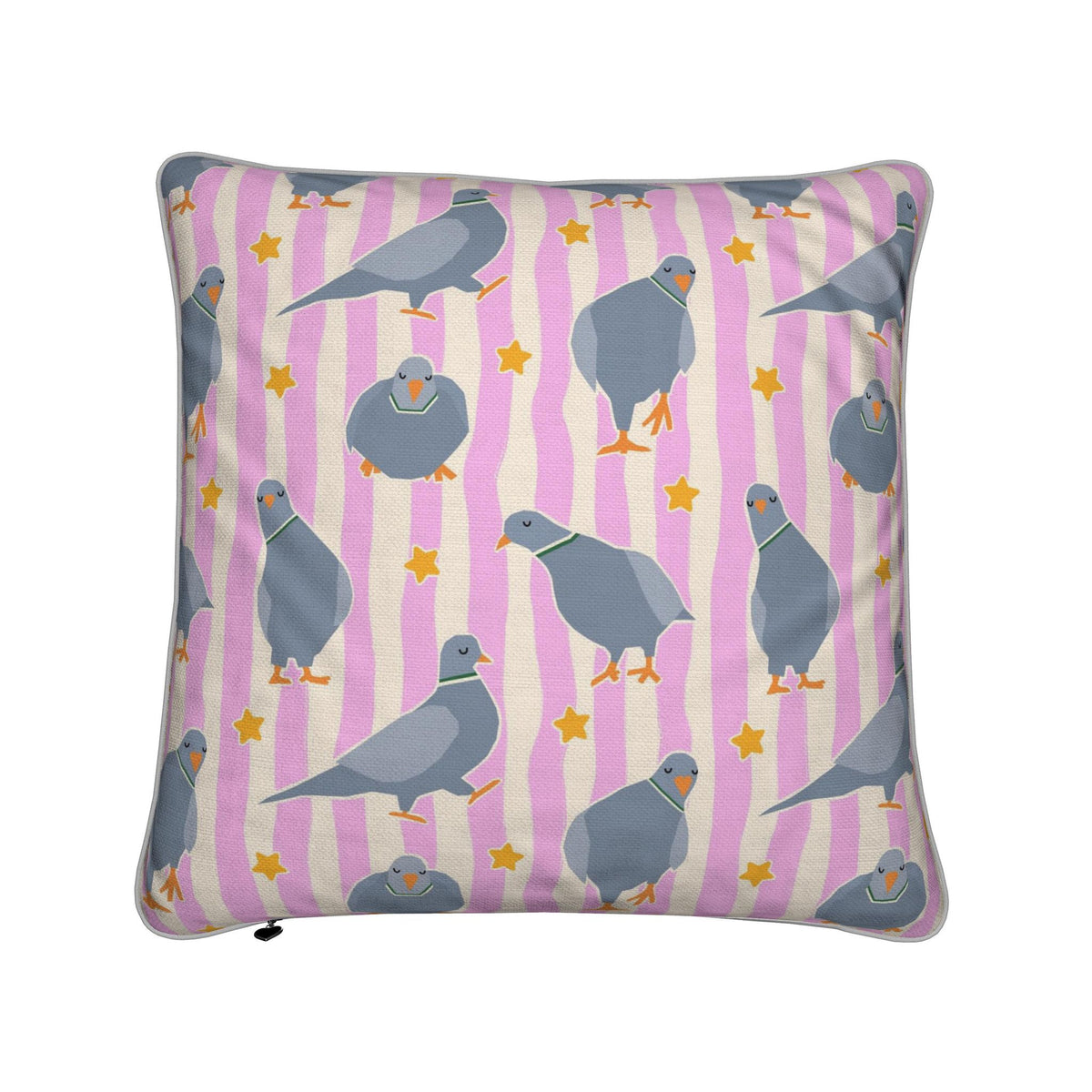 Pink Pigeon Party Cushion Cover | Made to Order in the UK