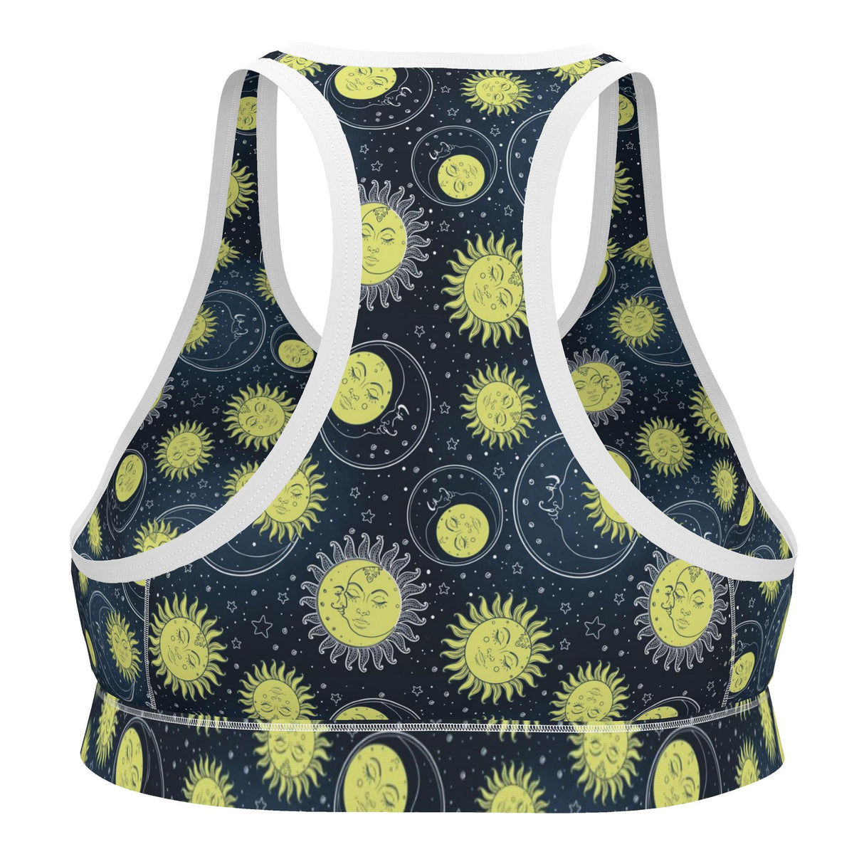 Retro 90s Suns and Moons Sports Bra | 2XS-7XL