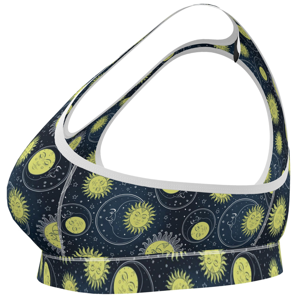 Retro 90s Suns and Moons Sports Bra | 2XS-7XL