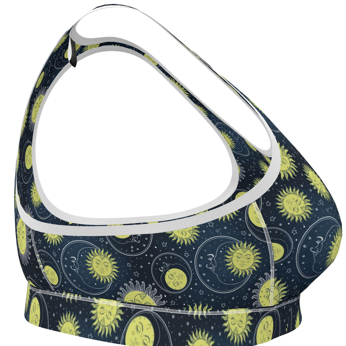 Retro 90s Suns and Moons Sports Bra | 2XS-7XL