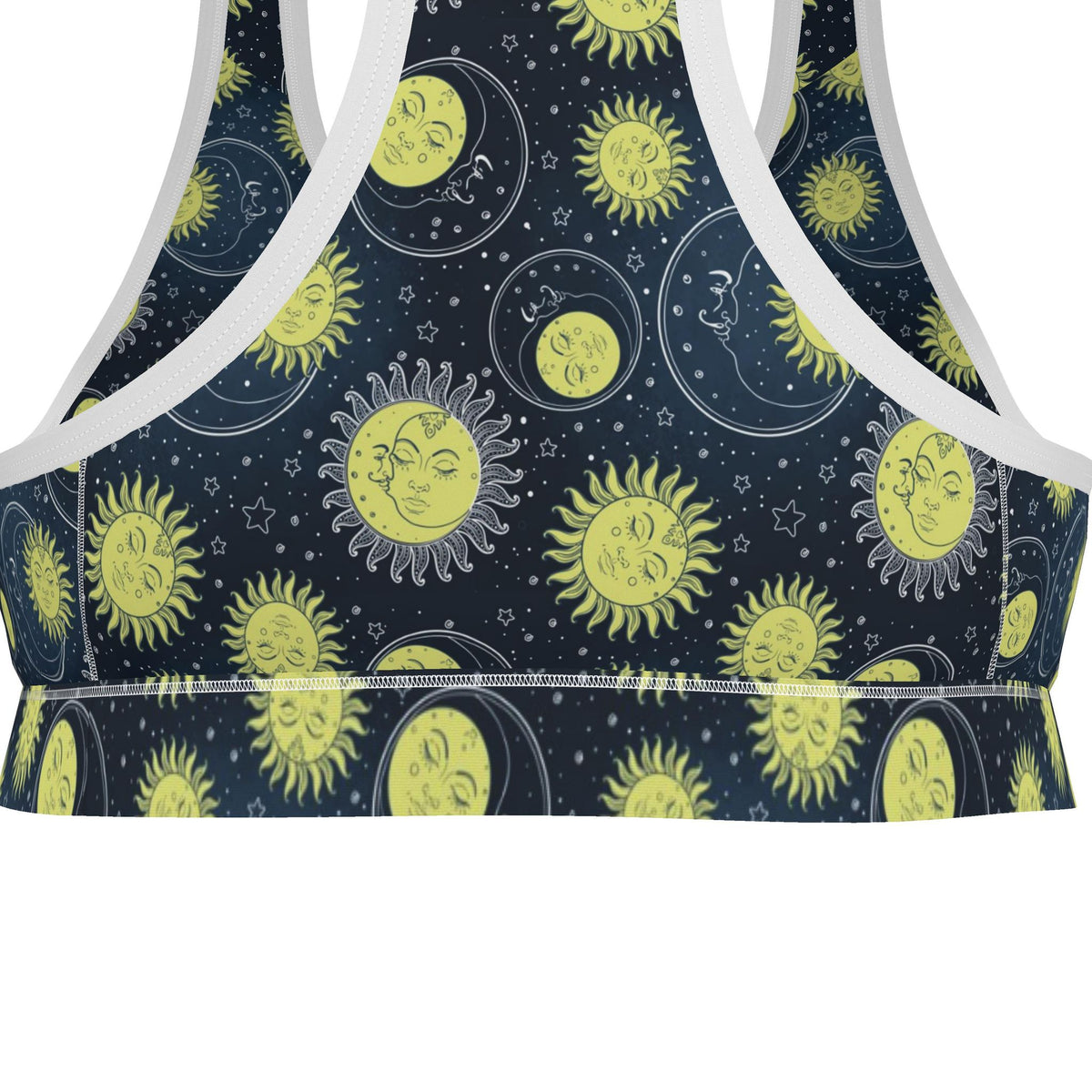 Retro 90s Suns and Moons Sports Bra | 2XS-7XL