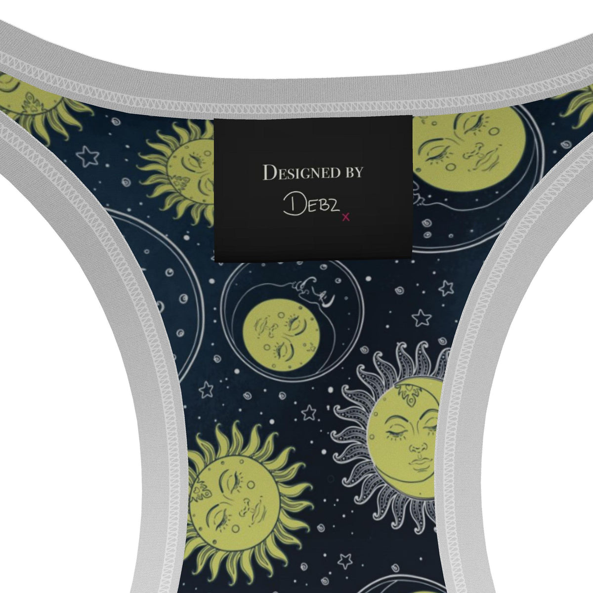 Retro 90s Suns and Moons Sports Bra | 2XS-7XL