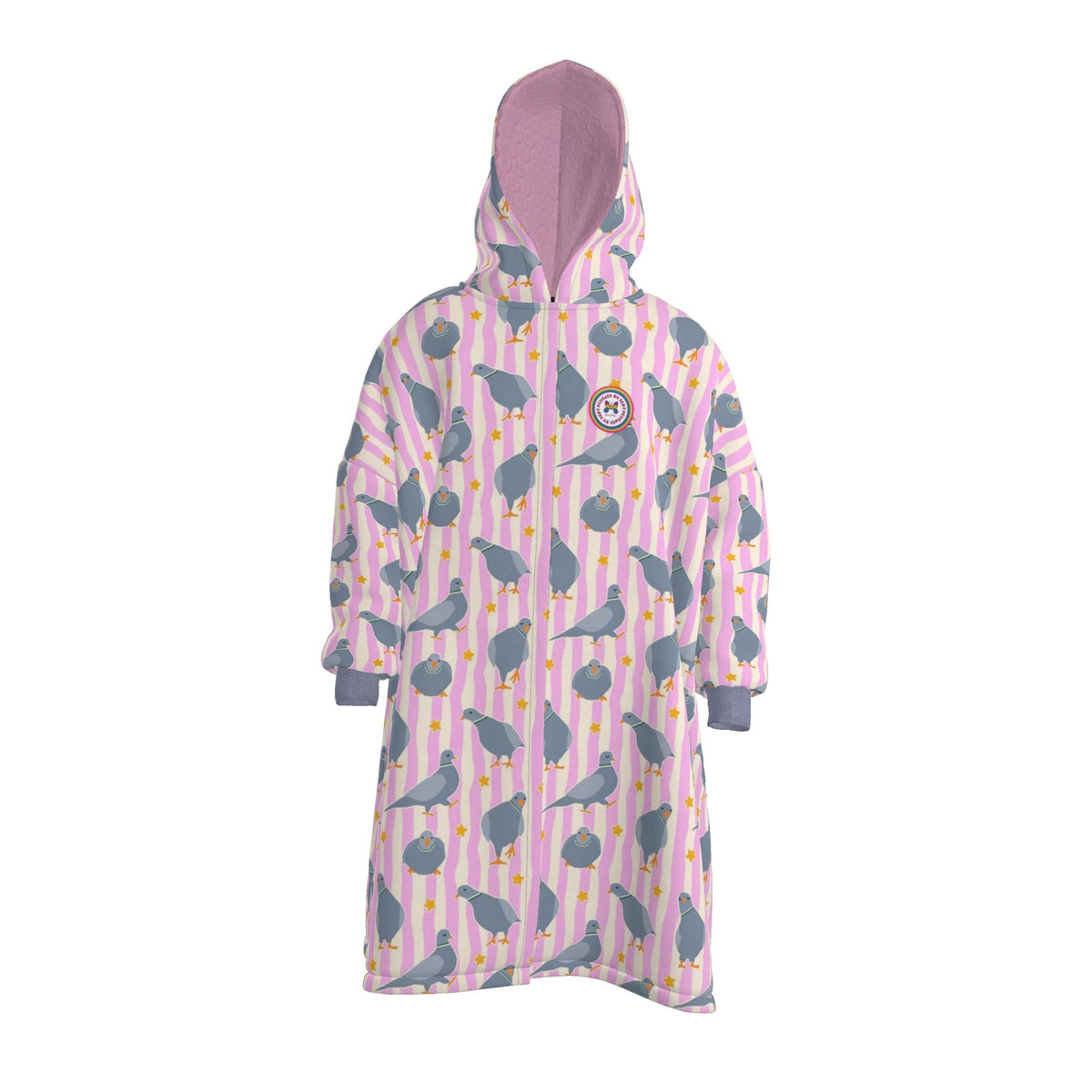 Waterproof Dry Changing Robe | Pink Pigeon Party | Child to Adult Sizes