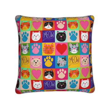 Patchwork Cats Cushion - Made to Order