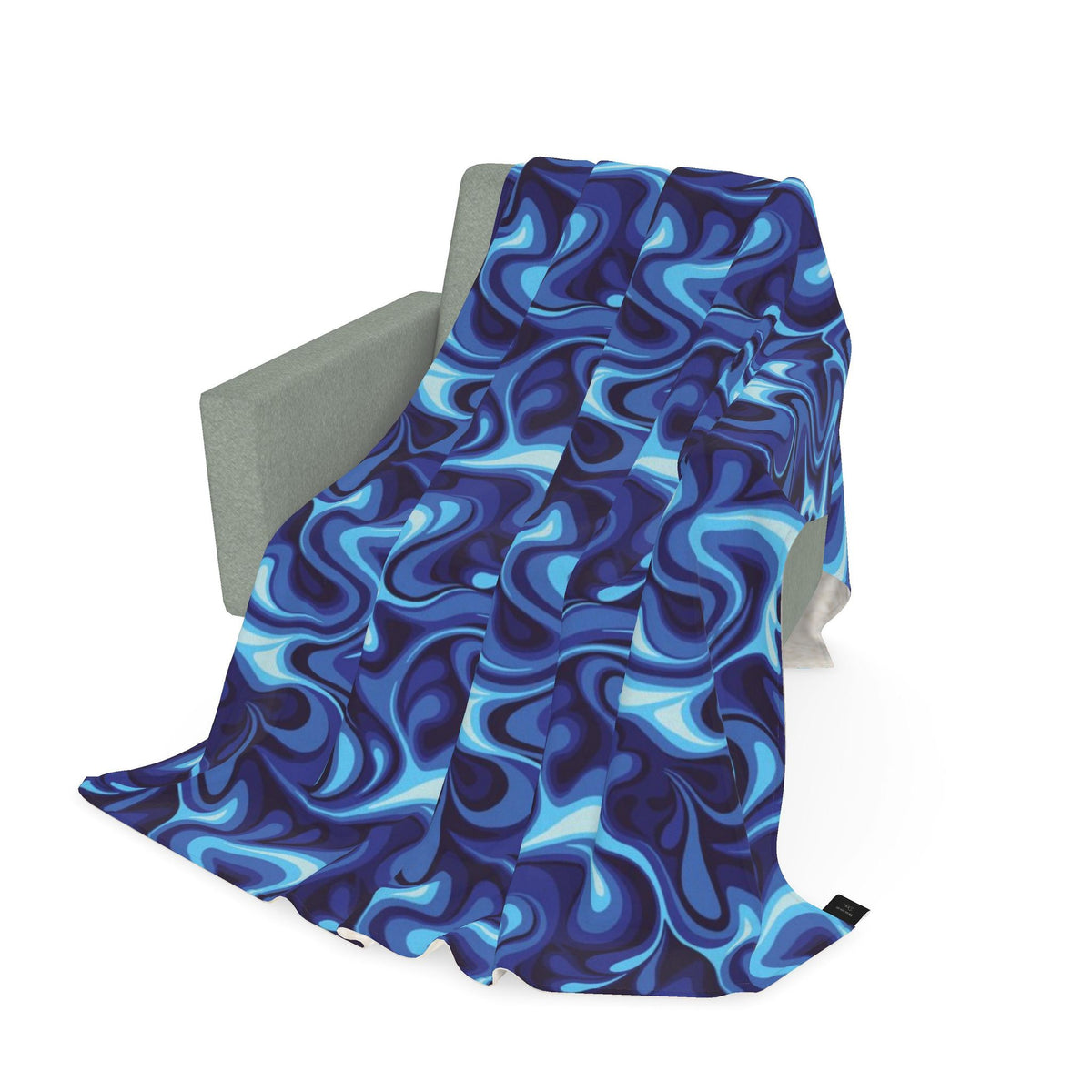 Blue Wavey Waves Throw Blanket