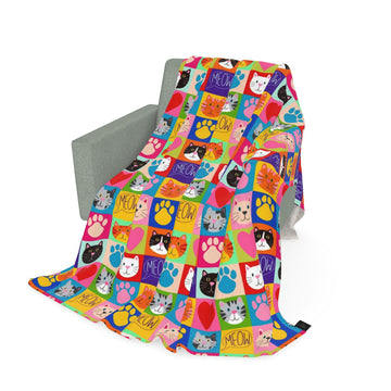 Patchwork Cats Throw Blanket