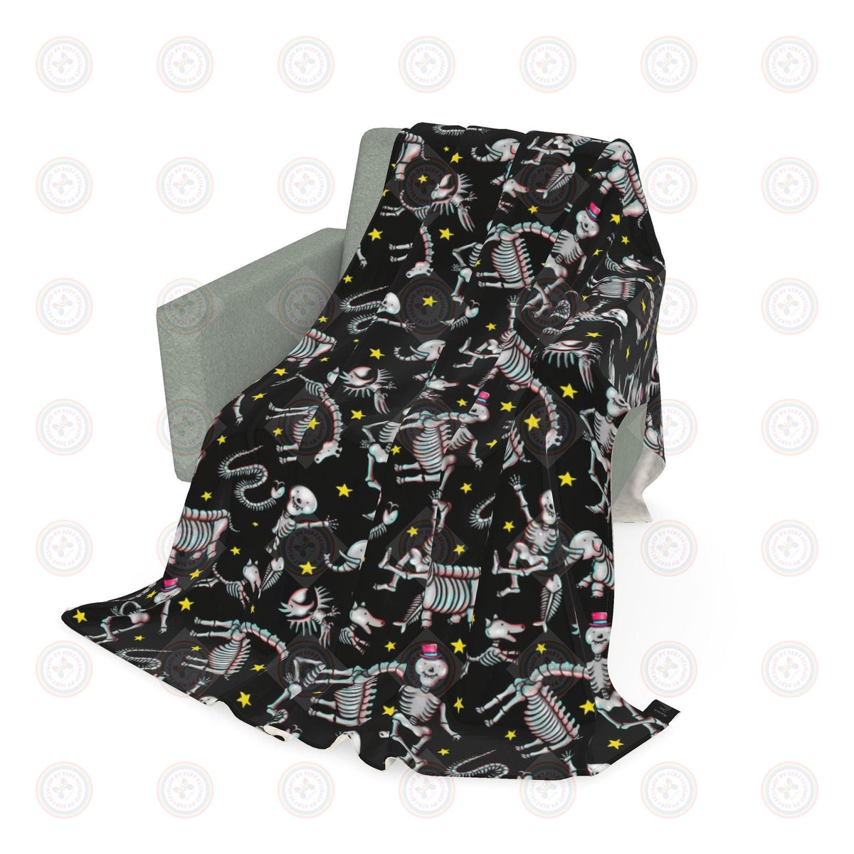 Funny Skeletons Throw Blanket