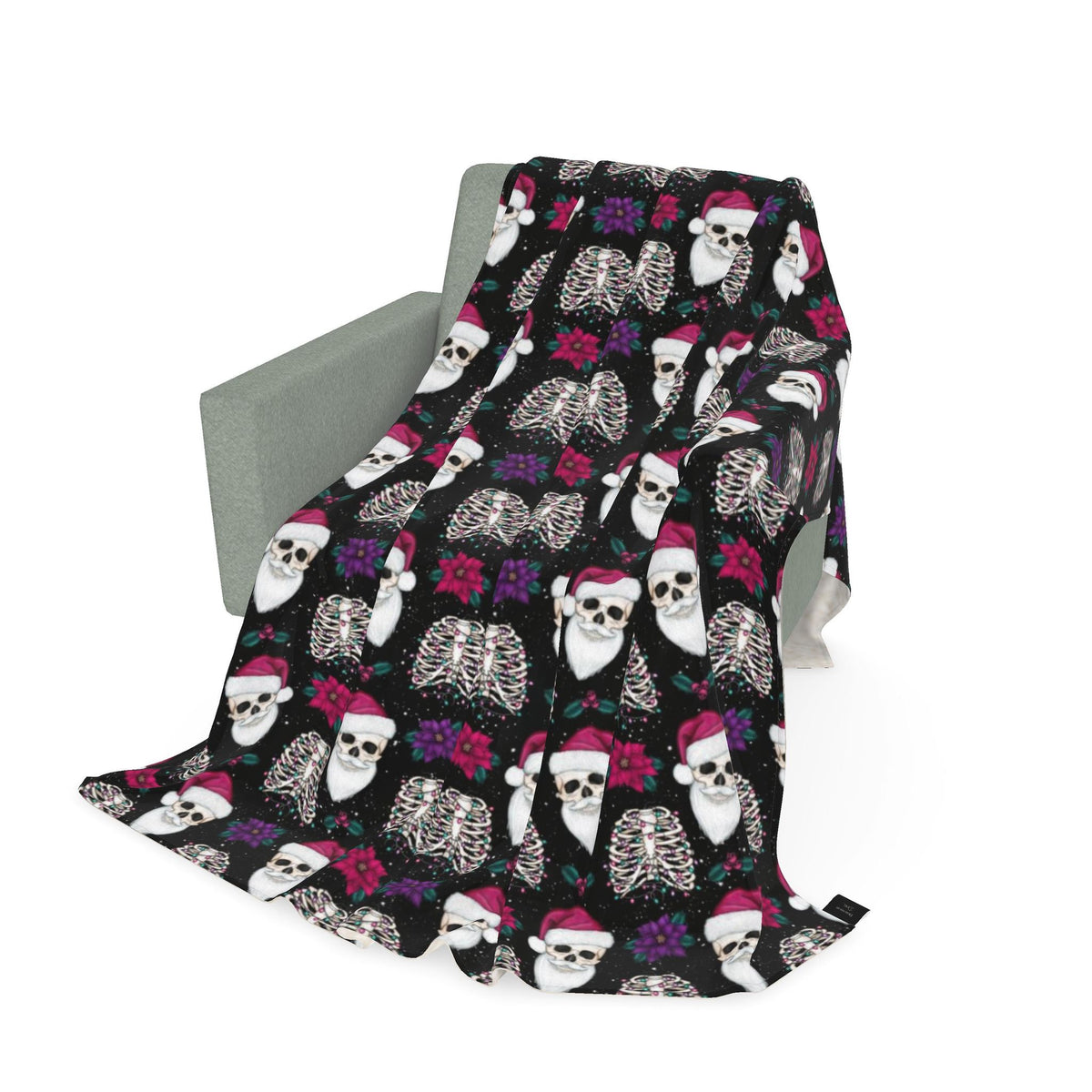 Creepy Santa Christmas Throw Blanket
