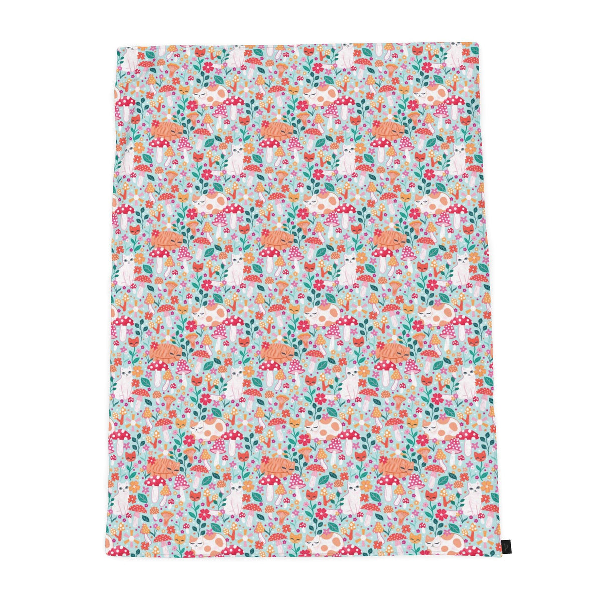 Cats and Mushrooms Throw Blanket