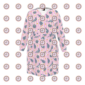 Pink Pigeon Party Wrap Dress | Regular or Long | 2XS-7XL