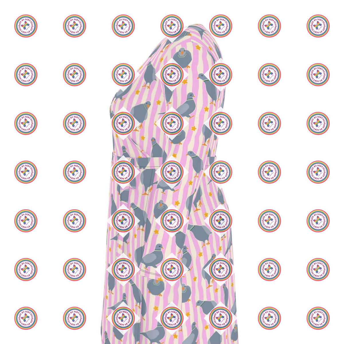 Pink Pigeon Party Wrap Dress | Regular or Long | 2XS-7XL