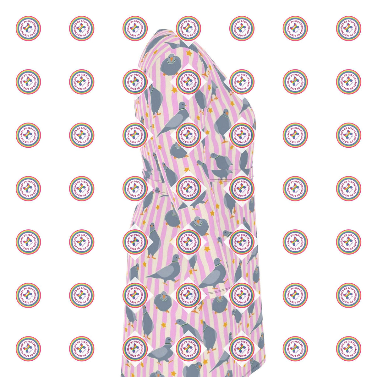 Pink Pigeon Party Wrap Dress | Regular or Long | 2XS-7XL