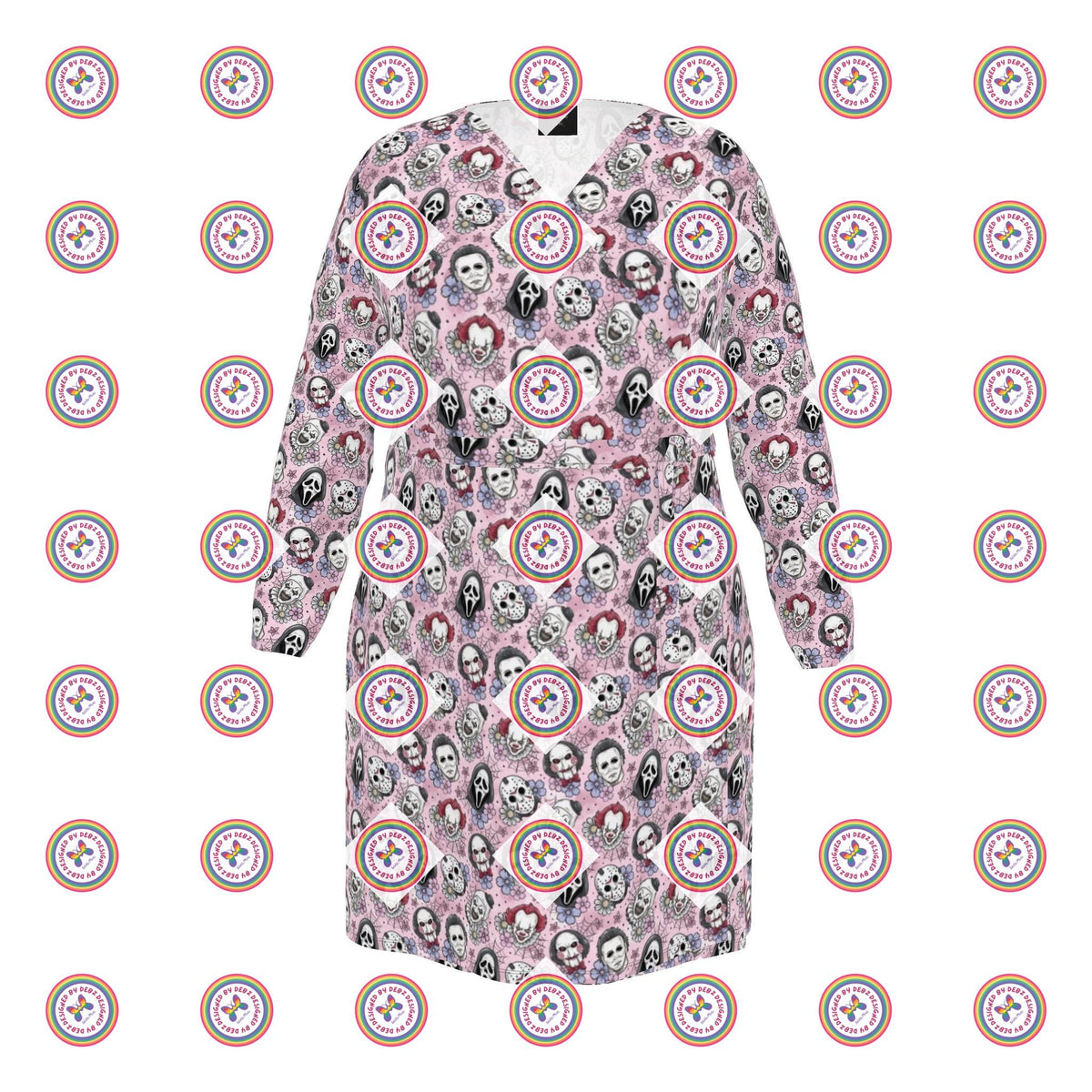 Halloween Monsters Wrap Dress | Regular or Long | 2XS-7XL