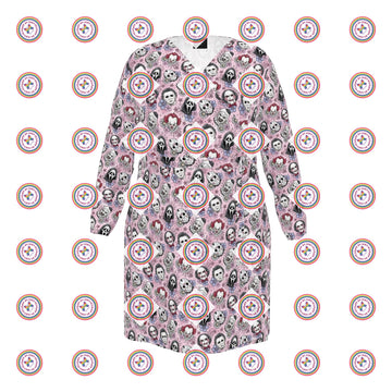 Halloween Monsters Wrap Dress | Regular or Long | 2XS-7XL