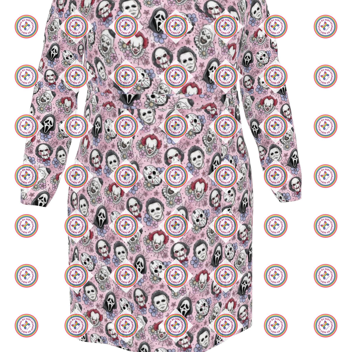 Halloween Monsters Wrap Dress | Regular or Long | 2XS-7XL