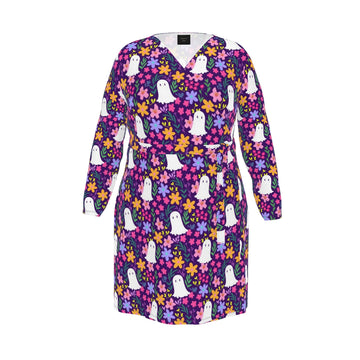 Boos and Flowers Wrap Dress | Regular or Long | 2XS-7XL