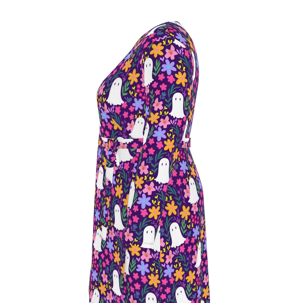 Boos and Flowers Wrap Dress | Regular or Long | 2XS-7XL